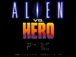 Alien VS Hero Game Title Screen
